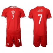 Günstige Wales Kinder Fußball Trikotsatz WM 2022 Lavoy Allen 7 Heimtrikot..